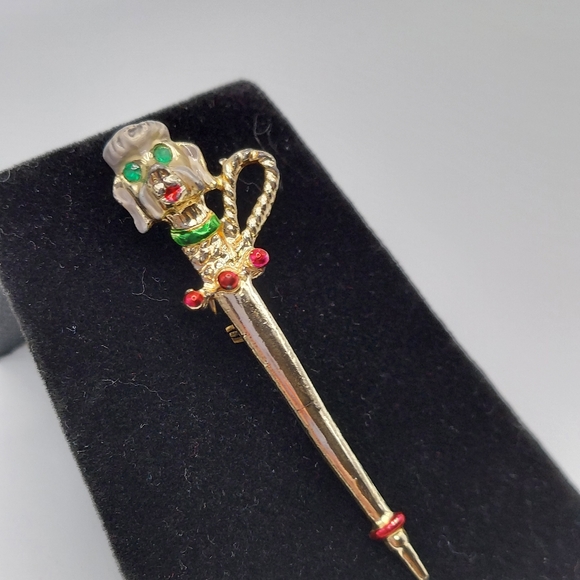 Vintage Enamel &Rhinestone Eyes Poodle Brooch. - Picture 2 of 12